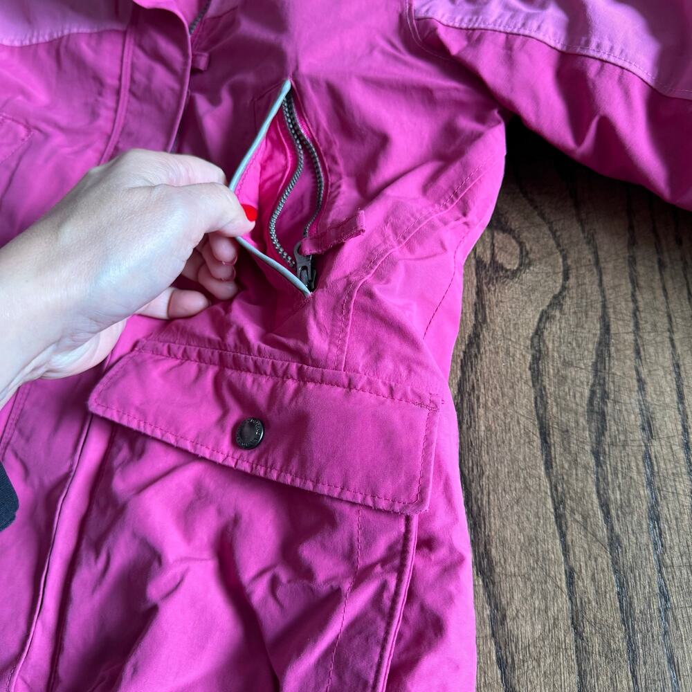 Lands End Girls Squall Puffer Ski Jacket Winter Snow Size 6X-7 Pink Waterproof - Picture 4 of 9